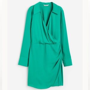 NWT H&M Green Turquoise Wrap Dress